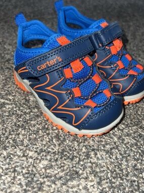 Carter's Navy Blue and Orange Closed-Toe Sport Sandals